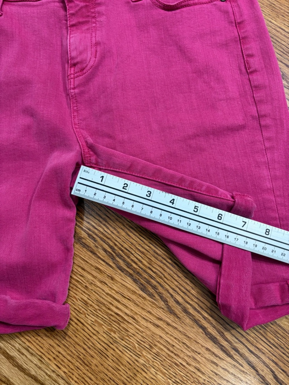 Liverpool Hot Pink Roll-Cuff 7" Denim Shorts sz 8/29 - Picture 7 of 8